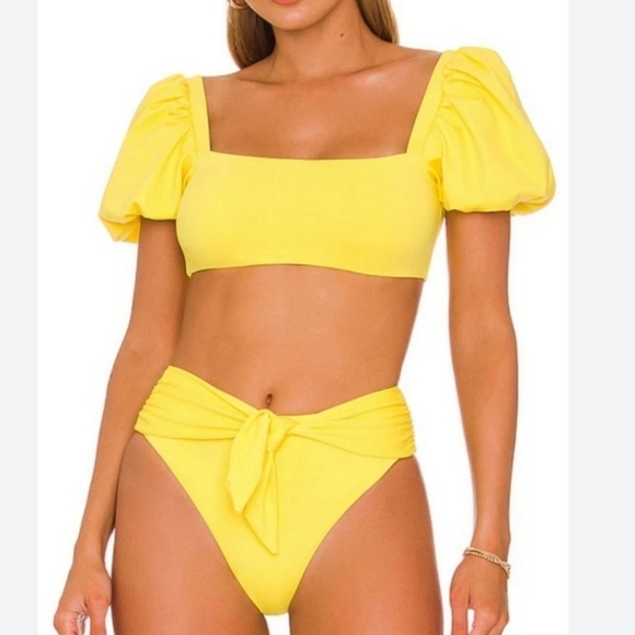 New!Agua Bendita Isabella Bikini Bottom Yellow - Picture 2 of 14